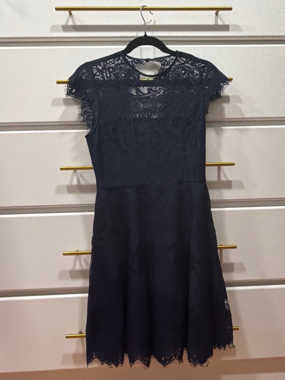 BB Dakota Navy Semi-formal lace overlay dress